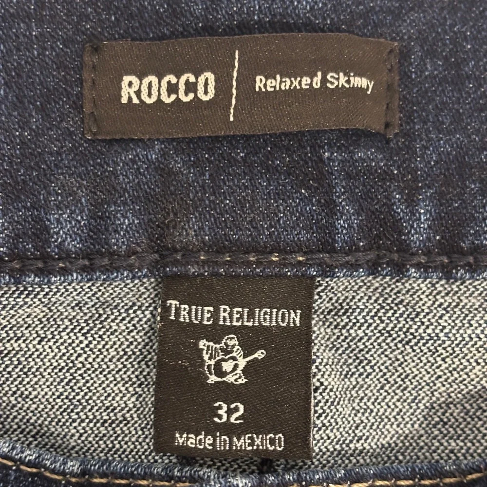 True Religion Rocco Relaxed Skinny Jeans Mens 32x32 Horseshoe Pockets Stretch